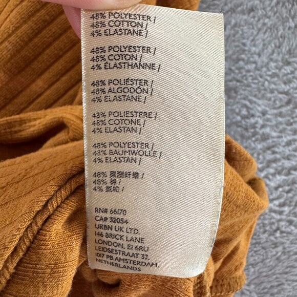 Maeve by Anthropologie Top Women S Mustard Rib Knit Surplice V-Neck Long Sleeve - Picture 13 of 13